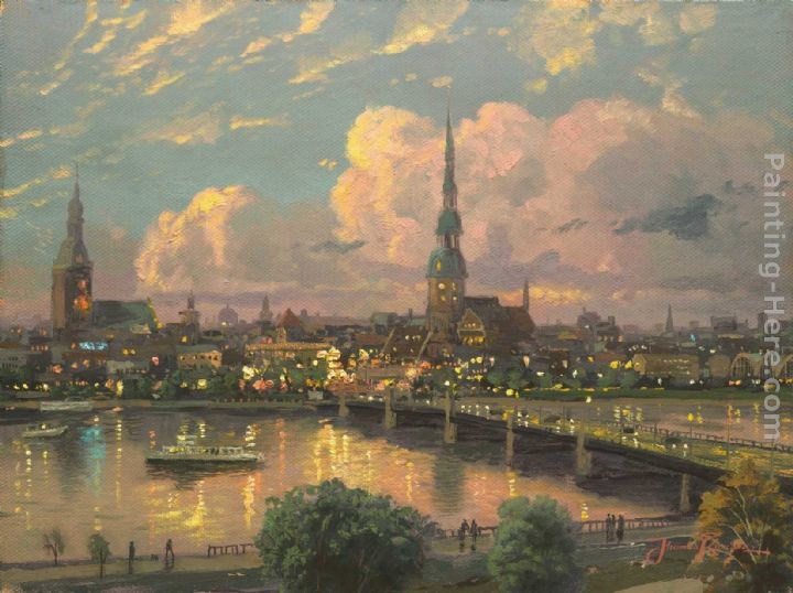 Thomas Kinkade Sunset Over Riga Latvia